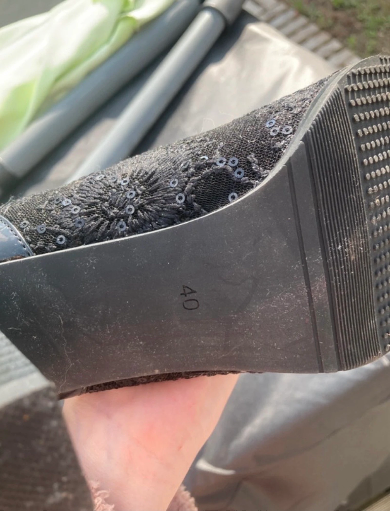 Zwarte glitter hakken/bottines – photo 4